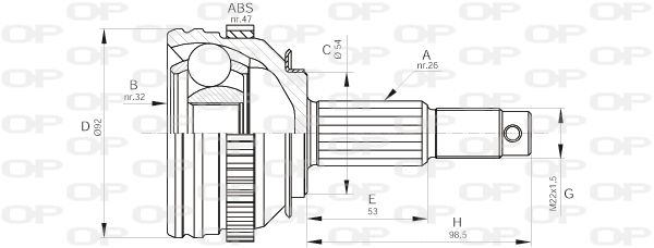 OPEN PARTS Nivelsarja, vetoakseli CVJ5447.10